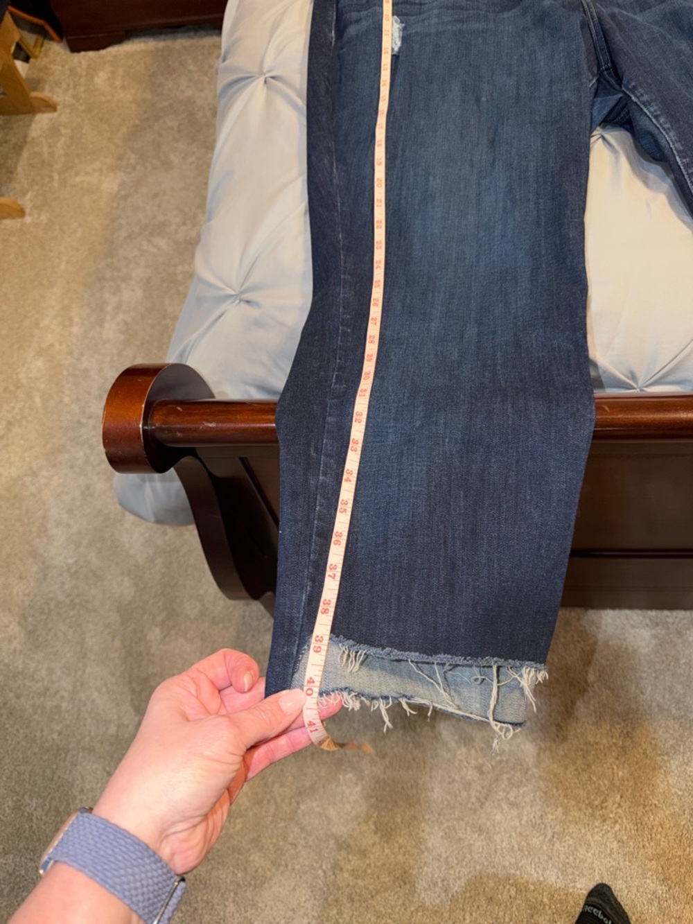 Lane Bryant Dark Blue Distressed Boyfriend Jeans - Picture 6 of 6